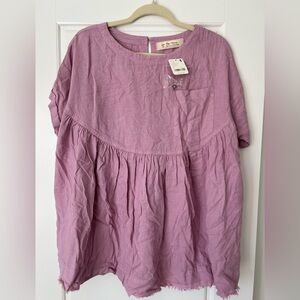 We The Free Lavender Short Sleeve Top Size S